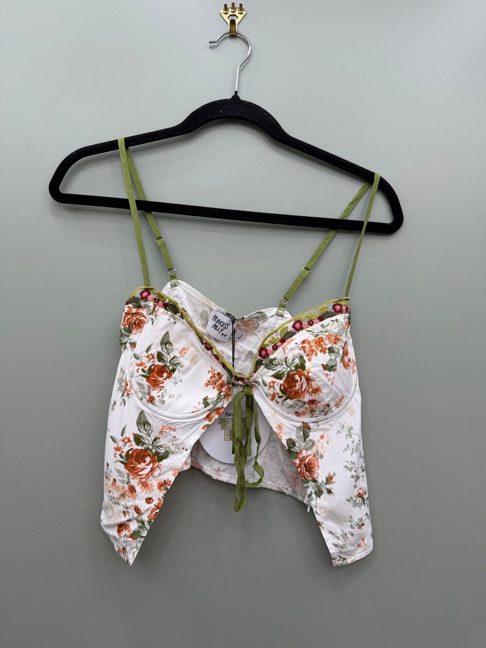 Princess Polly Ringa Rosey Floral Corset Crop Top Size 6 Cottagecore Fairycore